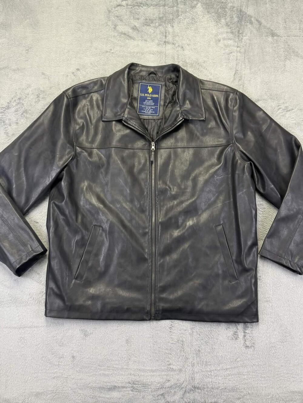 U.S. Polo Assn. Men's Classic Black Faux Leather Jacket